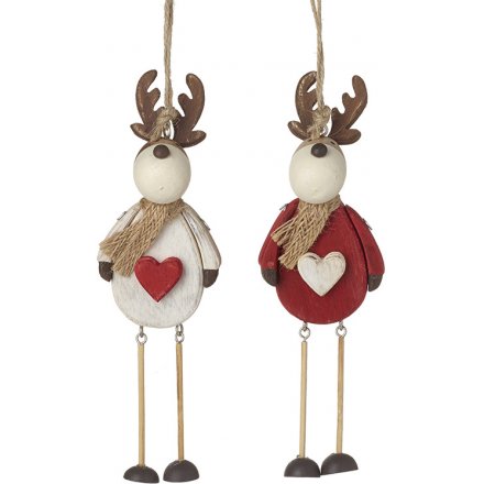 Christmas Cute Hanging Wooden Reindeer Decoration